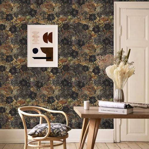 Abyssaly Boho Floral Peel and Stick Wallpaper Vintage Flower Contact Paper - Image 2