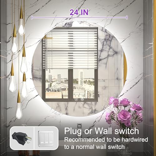 24 Inch Round LED Mirror for Bathroom - Image 5