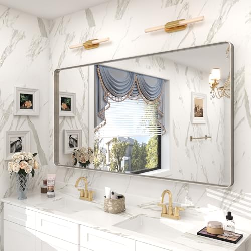 55x30 Inch Silver Bathroom Mirror by CHARMOR