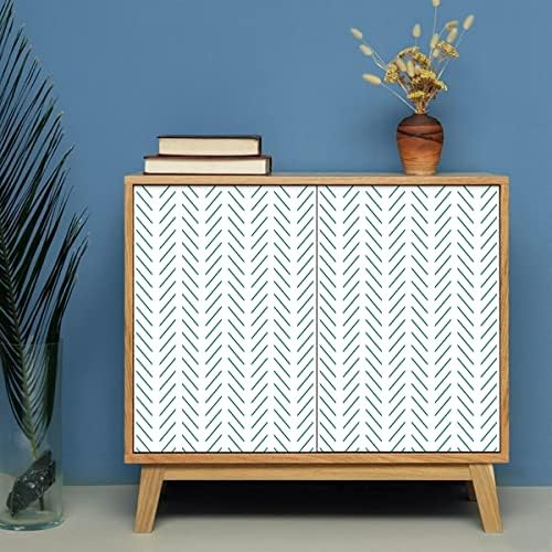 Erfoni Peel and Stick Wallpaper Green Herringbone Wallpaper - Image 3