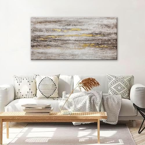 YISXINOAG Brown Grey White Abstract Wall Art Modern Contemporary 20"X40" - Image 2