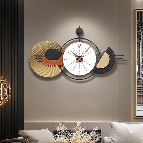 34x19 Inch Large Modern Decorative Wall Clock, Silent Non-Ticking Battery - Image 5