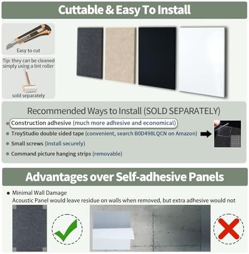 TroyStudio Thickened Acoustic Panels, Noise Reverb Echo Dampening Soundproof - Image 6