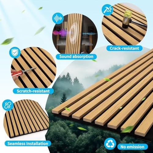 Art3d 94.5 x 12.8 Inch Soundproof Wood Textured Wall Panels - Image 3