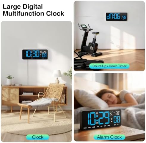WiFi Digital Clock 12", Digital Wall Clock WiFi Sync - Image 3