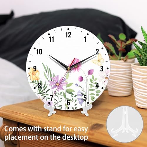 SPUNKER Clock for Bedroom, Wildflower Wall Clocks for Living Room Decor - Image 3