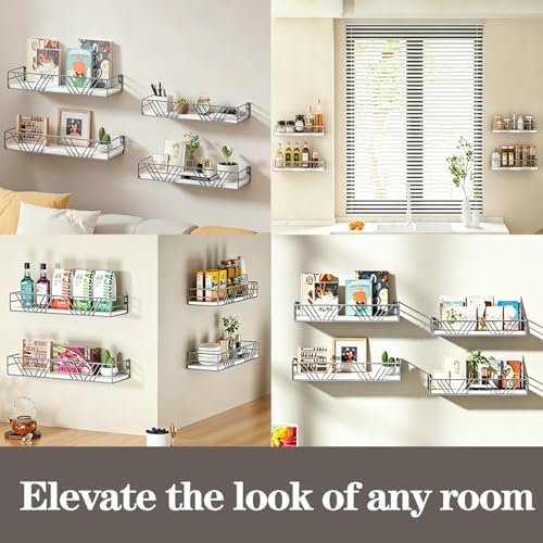 Amaoot Floating Shelves for Wall Set of 4, Wall Shelf Wood Floating Shelf - Image 6
