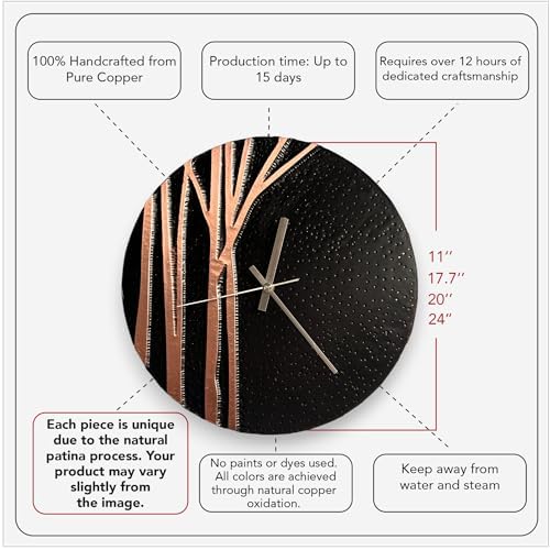 Handmade Copper Wall Clock Artisan Touch in Every Piece - Image 2