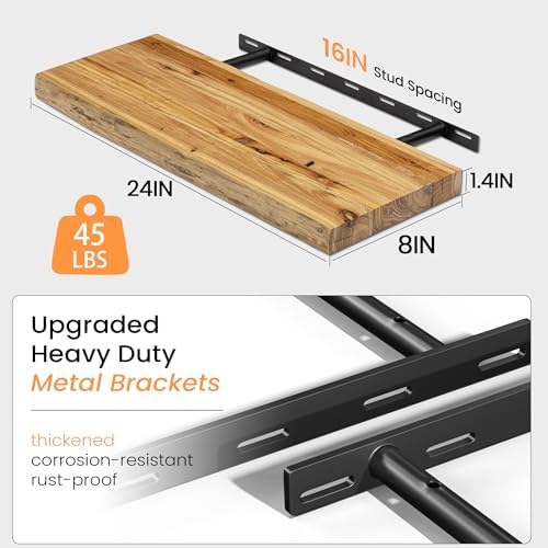 Fun Memories 24Inch Floating Shelves, Invisible Bracket Mount - Image 3