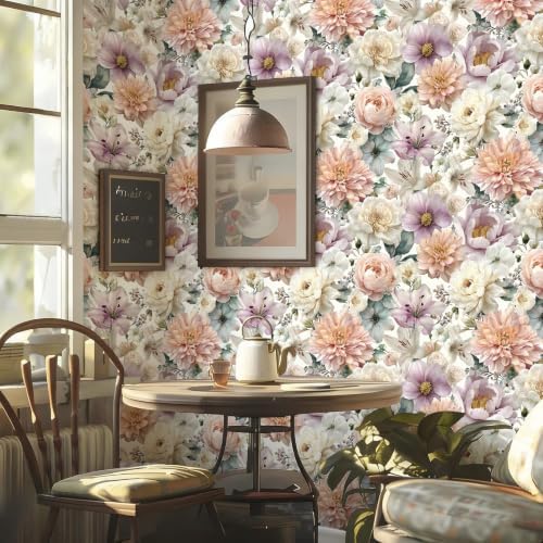 Stickorama Watercolor Floral Peel and Stick Wallpaper Self Adhesive 17.72" x - Image 2