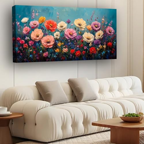 Vibrant Multicolor Flower Picture Print Canvas Wall Art Living Room Dining Room - Image 3