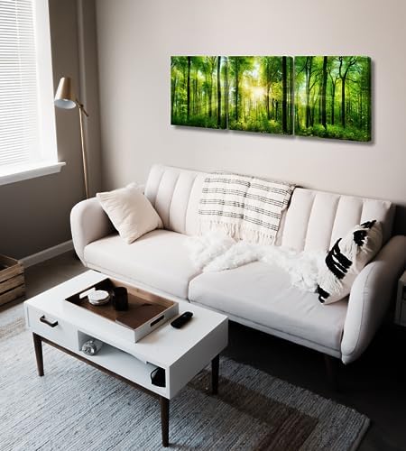 Forest Wall Art Decor, 3 Panel Canvas 48x16 - Image 2