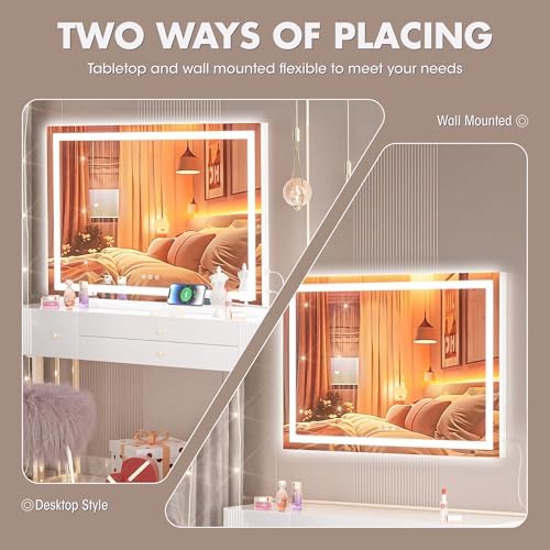 Hasipu Vanity Mirror with Lights, Lighted Makeup Mirror with Dimmable 3 Modes - Image 5