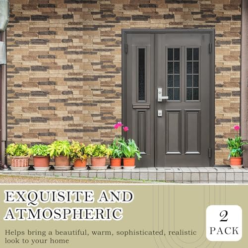 3 Pack Faux Stone Panels Interior 45.6''l x 11.8''h x 0.98''d Faux Siding - Image 5