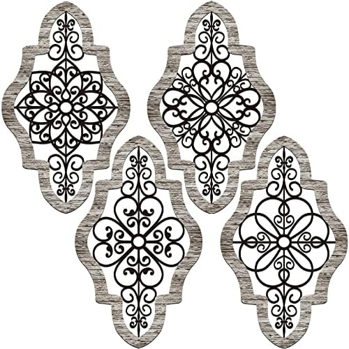 4 Pieces Thicken Rustic Wood Wall Decor Modern Farmhouse Wall Art Decor Wooden by Yulejo