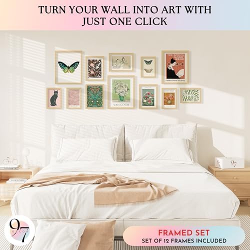 97 Decor Eclectic Framed Wall Art, 12 Boho Gallery Prints - Image 3