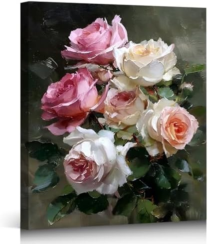 ZERILYN Ship Next Day Romantic Pink Peony Flower Canvas Art Farmhouse Wall by ZERILYN