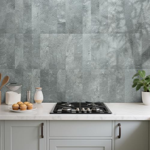 AULIGET 40-Piece Mountain Rock Peel and Stick Backsplash Wall Tiles, Laundry - Image 5