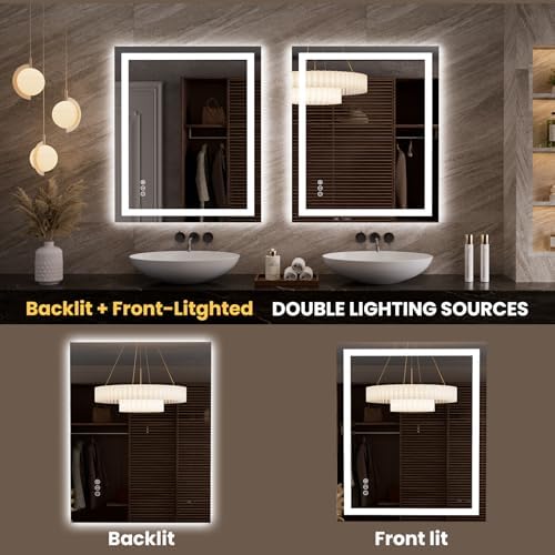 LOAAO 35.4"x29.9" LED Bathroom Mirror - Image 5