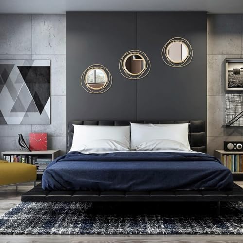 3 Set Sunburst Round Mirrors for Wall Decor Bedroom Bathroom - Image 4