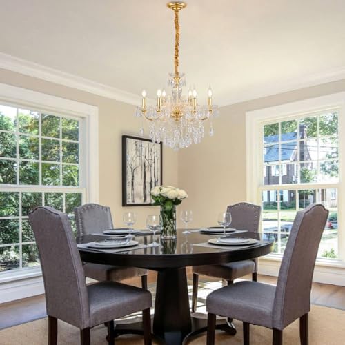 YLONG-ZS 6-Light Crystal Gold Chandelier Light Fixture - Image 4