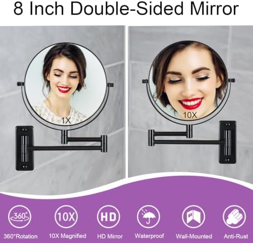 8" Wall Mounted Makeup Mirror - Image 2