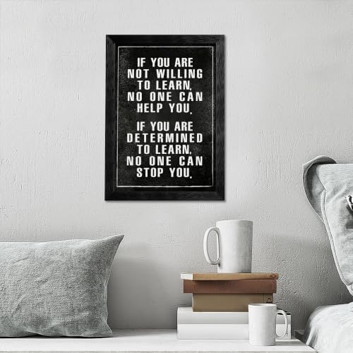 Black Framed If You Are Not Willing To Learn Motivational Canvas Wall Art - Image 4