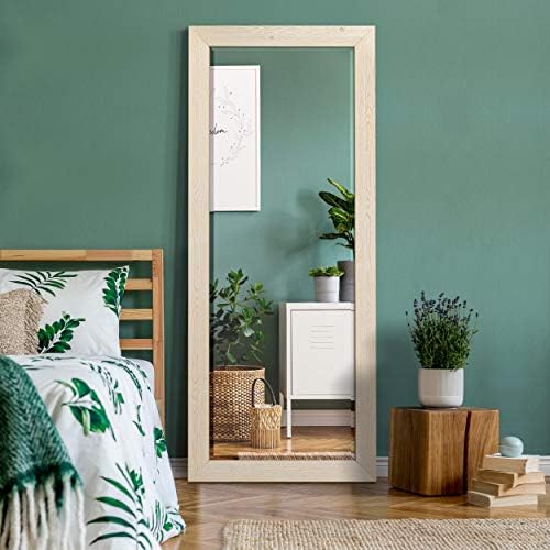Renditions Gallery Large Standing Vanity Mirror White Wood Frame Full Floor - Image 3