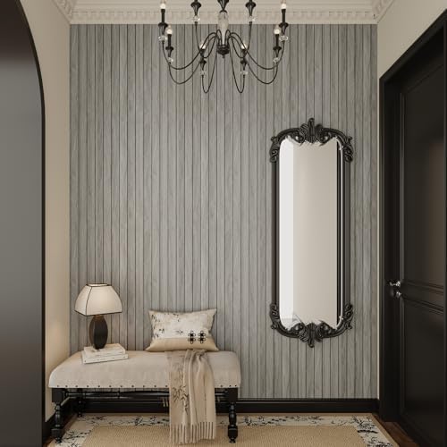 Light Grey 3D Wood Wall Panels Peel and Stick Herringbone - Image 4