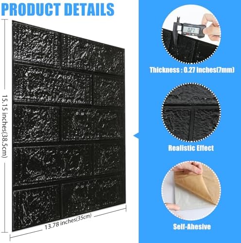 Peel and Stick 3D Foam Wall Panels, Self Adhesive Wallpaper - Image 3