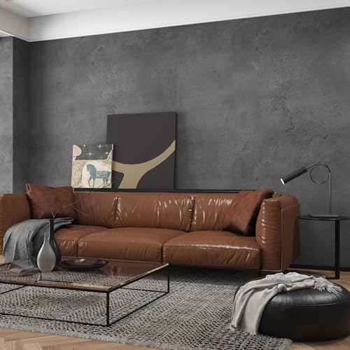 3yecao 31"×354" Darker Grey Black Wide Concrete Wallpaper Peel and Stick Extra - Image 5