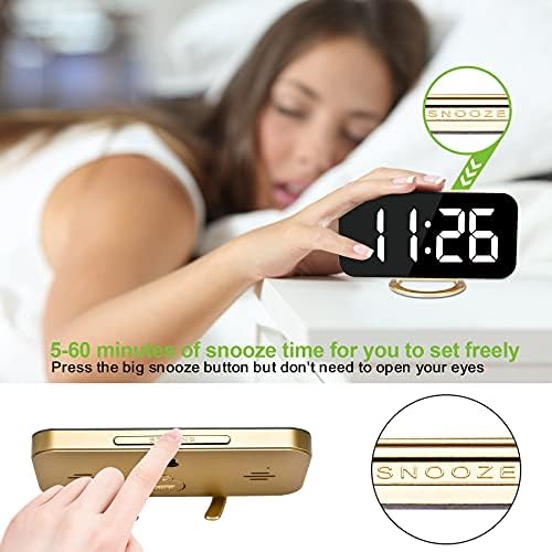 SZELAM Digital Alarm Clock, LED and Mirror Desk Clock Large Display, - Image 4