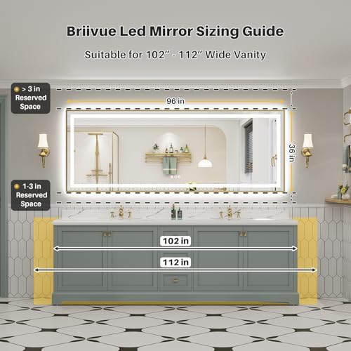 96X36 Inch LED Bathroom Mirror - Image 3