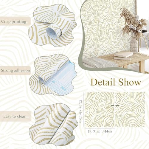 Dimoon 177" ｘ17.3 Modern Peel and Stick Wallpaper Boho Contact Paper White - Image 3