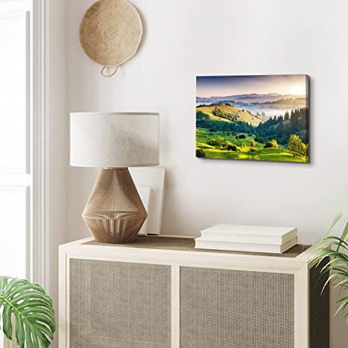 Green Mountain Wall Art Sunrise Nature National Park Landscape Canvas Prints - Image 3