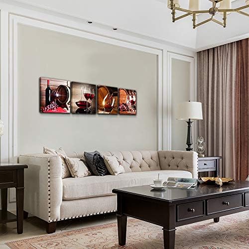 TTHYUEWS Canvas Wall Art For Kitchen Dining Room Wall Decor Wine Glass Wall - Image 2