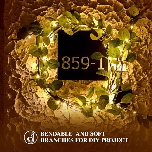Lighted Artificial Eucalyptus Garland 6FT 96 LED - Image 3