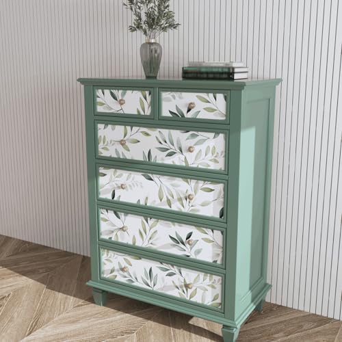 Danodoi Sage Green Vintage Leaf Peel and Stick Wallpaper 17.5" x 787" - Image 6