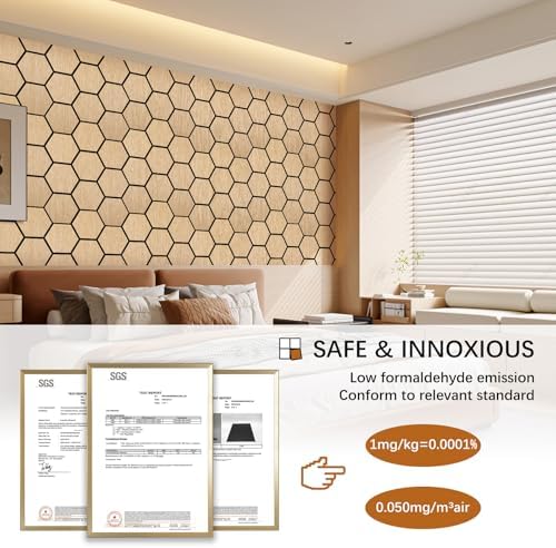 Hexagon Acoustic Wall Panels, Self-Adhesive Sound Absorbing Wall Panel by ARMURO - Image 3