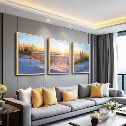 Natural Wood Framed Wall Art for Living Room and Bedroom - Image 2