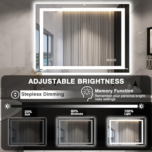 EchosLife 48"x40" LED Lighted Bathroom Mirror - Image 5