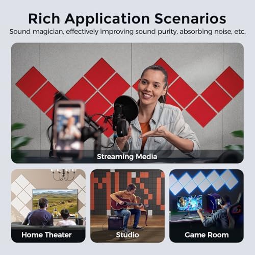 12 Pack Self-Adhesive Acoustic Panels, 2nd Generation Sound Absorbing Panel - Image 6