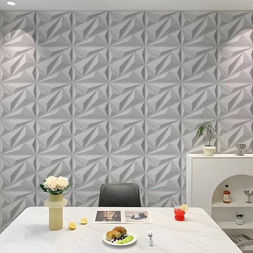 AMIGO 20 Pieces of 3D Diamond PVC Wall Panels - Image 3