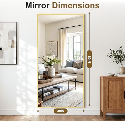 Bathroom Vanity Mirror for Over Sink, 60x30 Inch Matte Gold Mirror - Image 6