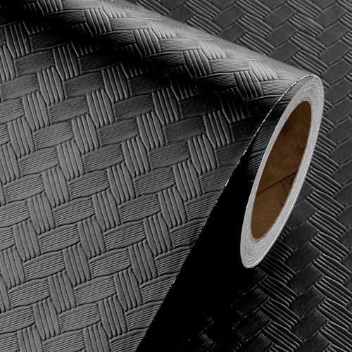 Livelynine 15.8x394 Inch Black Textured Wallpaper Peel and Stick - Image 4