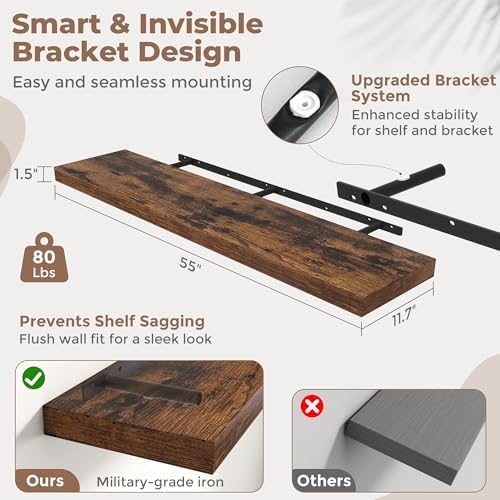 55 Inch Floating Shelves for Wall - Image 3