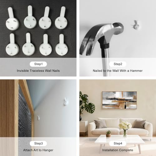 Celestdeco Modern Abstract Framed Canvas Wall Art Set, Neutral Textured Wall - Image 5