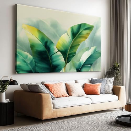 Canvas Wall Art Surreal Watercolor Banana Leaf Wall Pictures, Canvas Print by Unknown