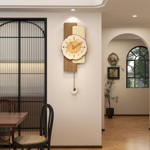 Pendulum Wall Clock for Living Room Decor Silent Battery Operated - Image 3