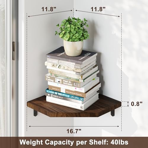 Alsonerbay Pine Wood Corner Shelves - Image 2